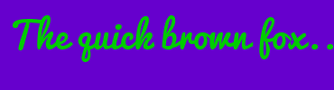 Image with Font Color 00CD00 and Background Color 6600CD